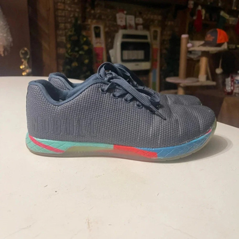 NOBULL Women’s 8.5 Navy Blue/Multicolored Sole Lightning Trainer Sneakers